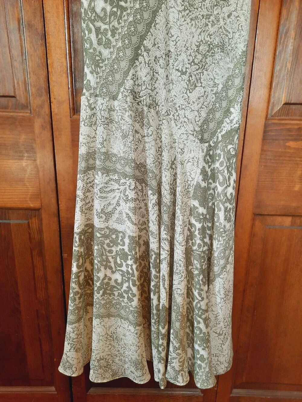 Vintage K Studio Paisley Lace Print Assystemrical Drop Waist Midi Dress Size 14